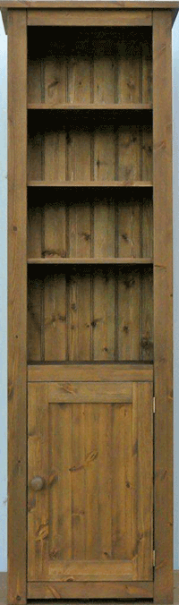 Hampshire Pine Corner Bookcase With Lower Cupboard Cott Farm