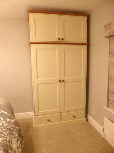 Pictured with double top box Devon Wardrobe with 2 Drawers
